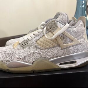 Jordan 4 laser 30th Anniversary White & Chrome Retro with Box
